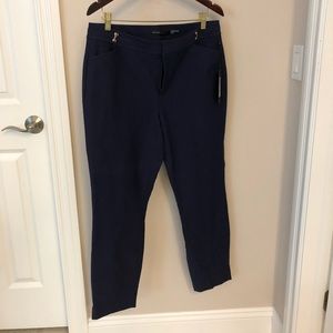 NWT navy ankle length pants, great for office.